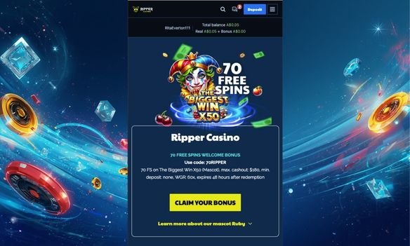 Ripper Online Casino Mobile View